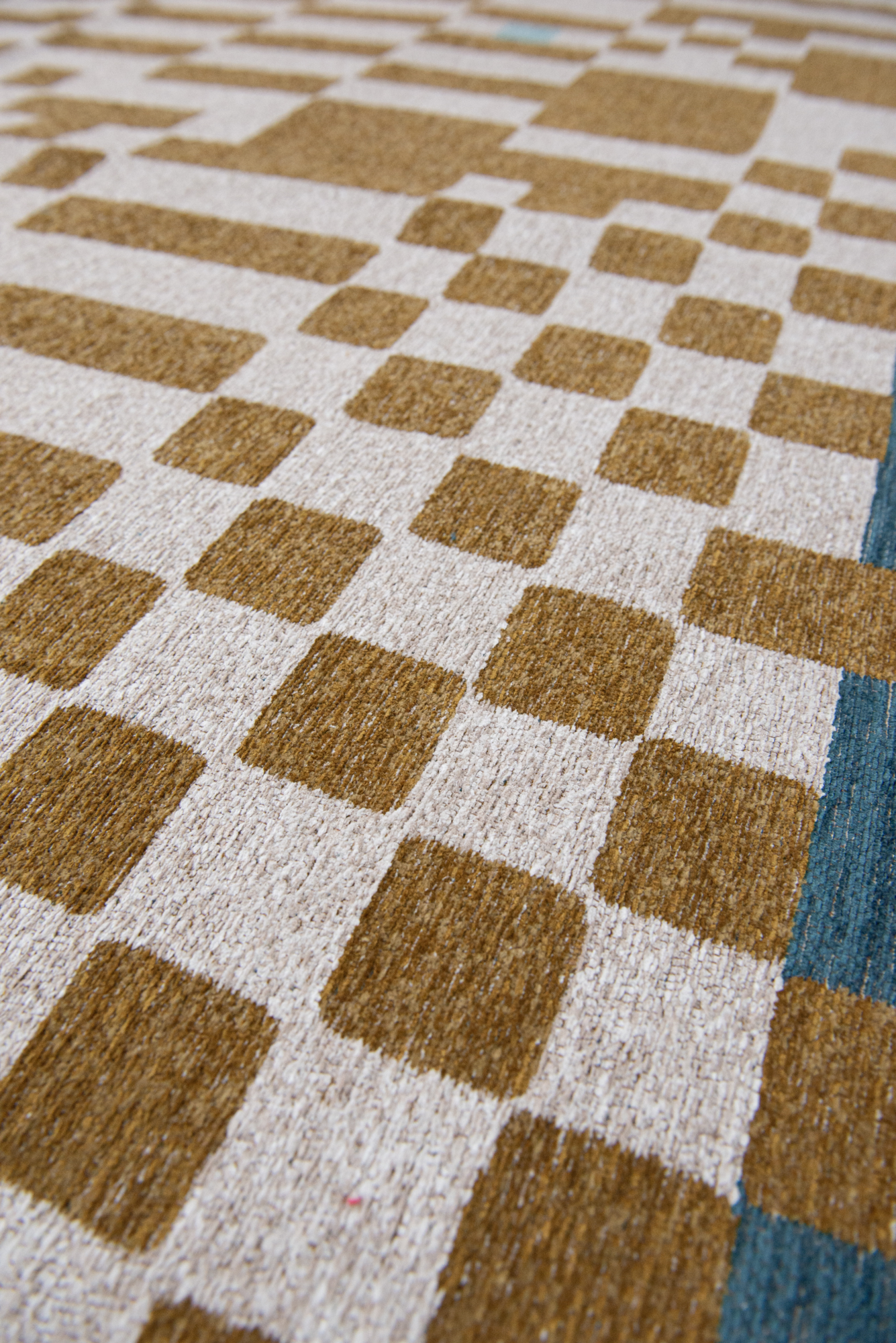 Ecorugs vloerkleed Chess goud 140x200 cm