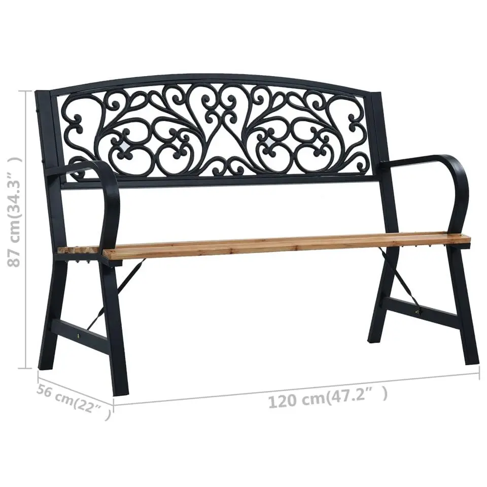 vidaXL - Tuinbank - Zwart - Hout