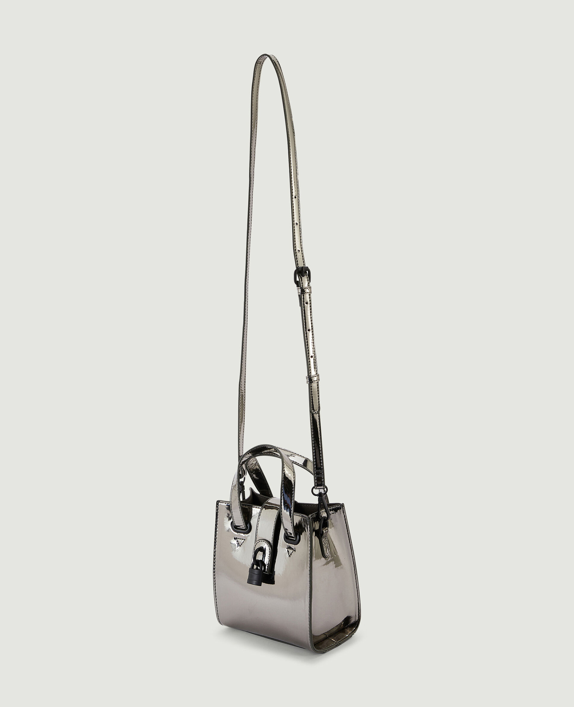 Sac boxy avec petit cadenas - Gris foncé
