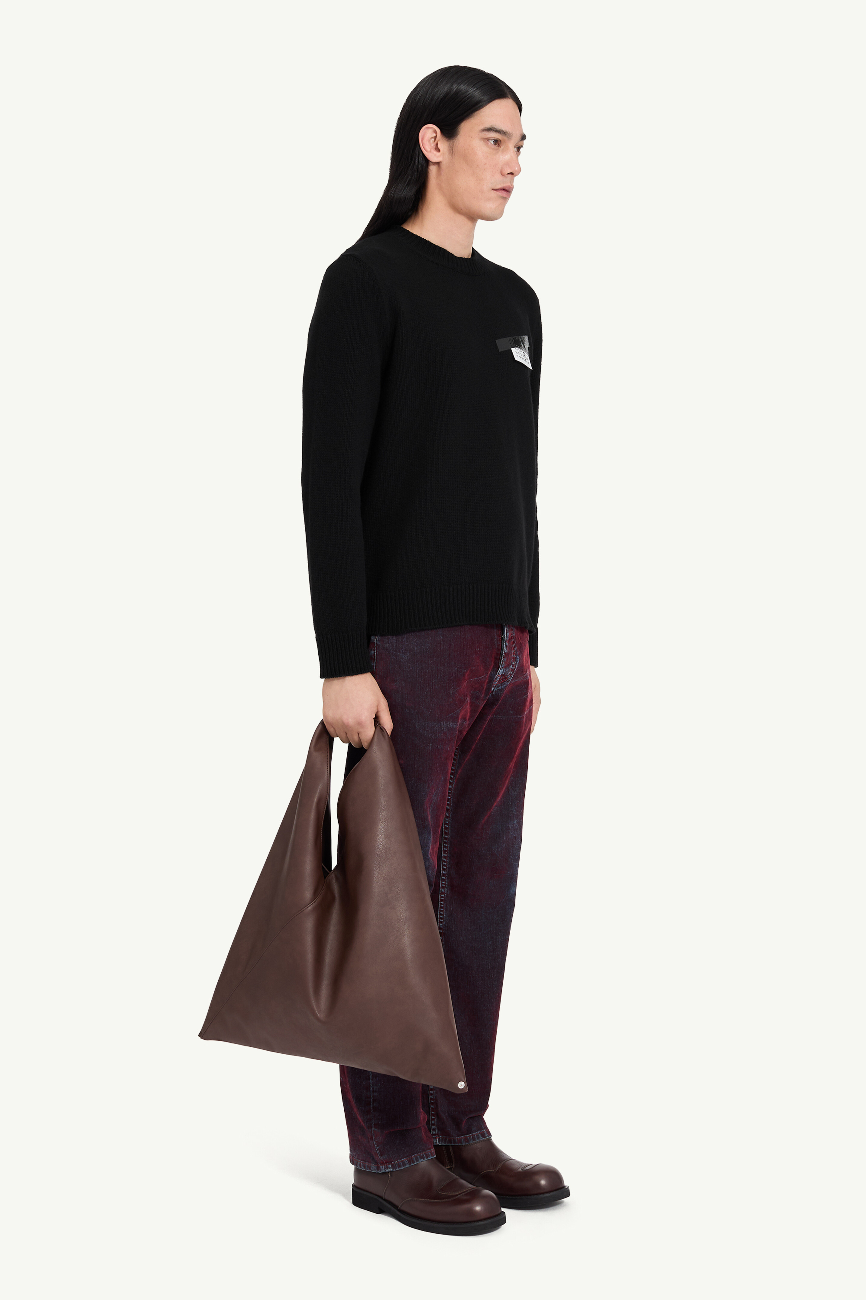 Pull à étiquette bande adhésive en laine pour homme | MM6