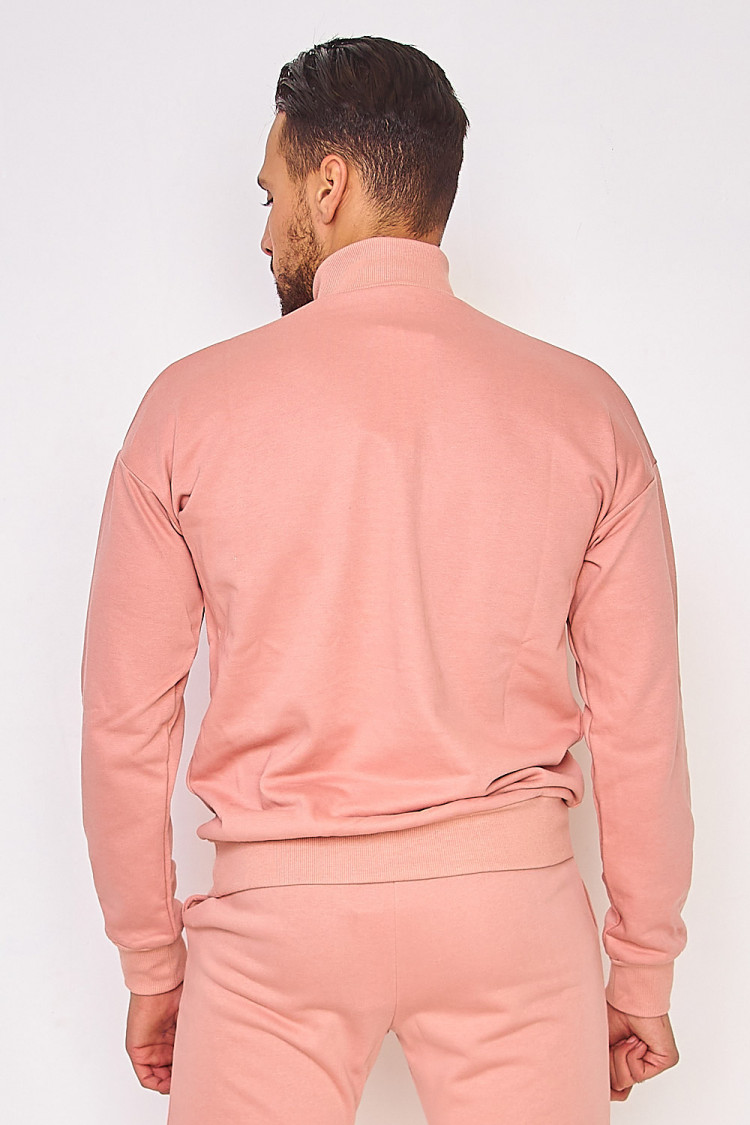 Sweat demi-zip rose