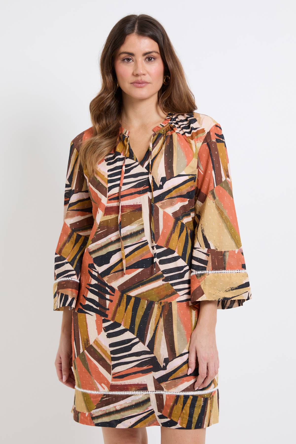 Wallis Robe Trapèze Géométrique D'été