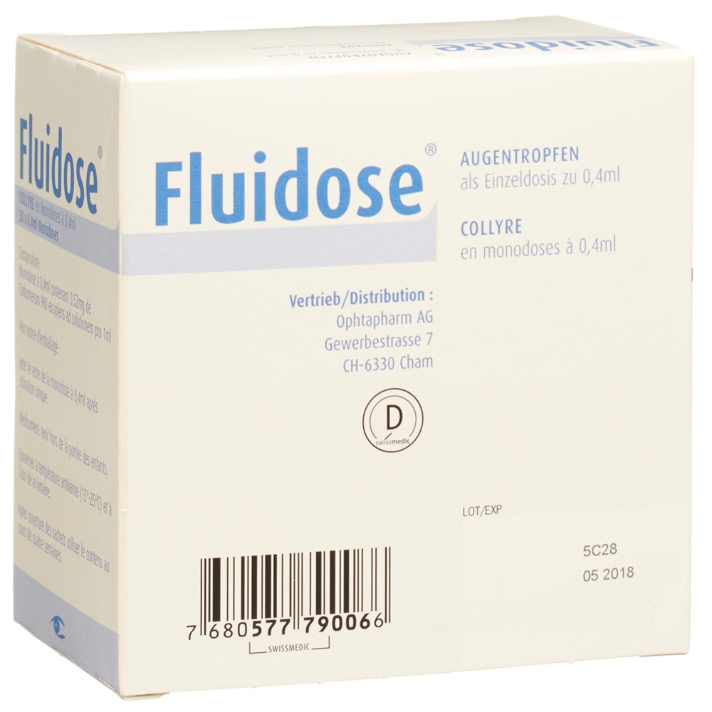 FLUIDOSE Gtt Opht Monodos 0.4 ml<br>30 × 0.4 ml, Monodosis, Augentropfen, Lösung