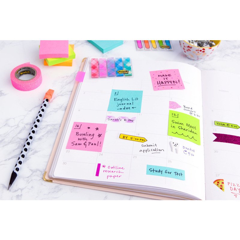 Notes repositionnables rose Post-it - bloc de 100 feuilles