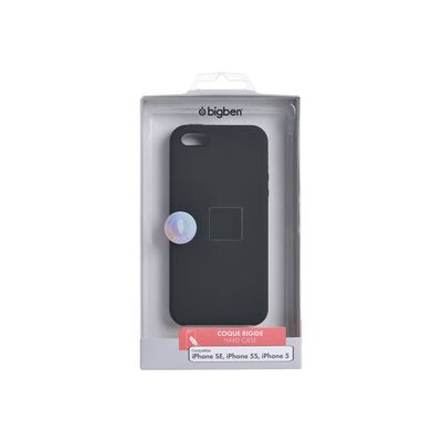 BigBen - Coque de protection pour iPhone 5/5S/SE - finition soft touch noir