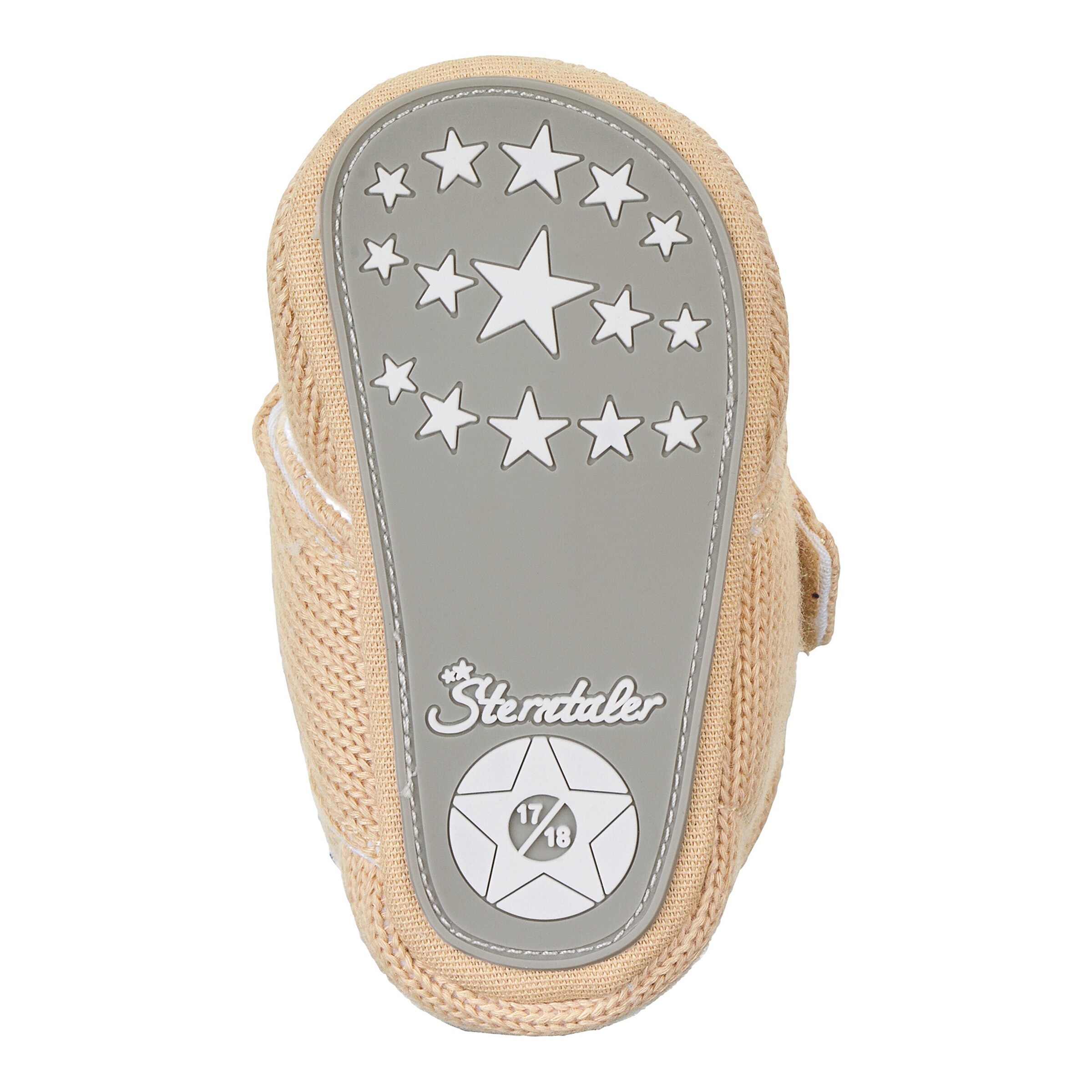 Sterntaler Strick-Krabbel- und Hausschuhe mit Klettverschluss beige