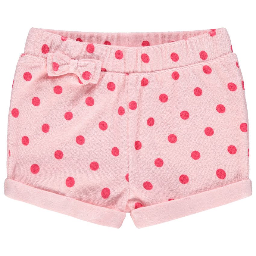 Short en éponge avec noeud à la taille - Rose