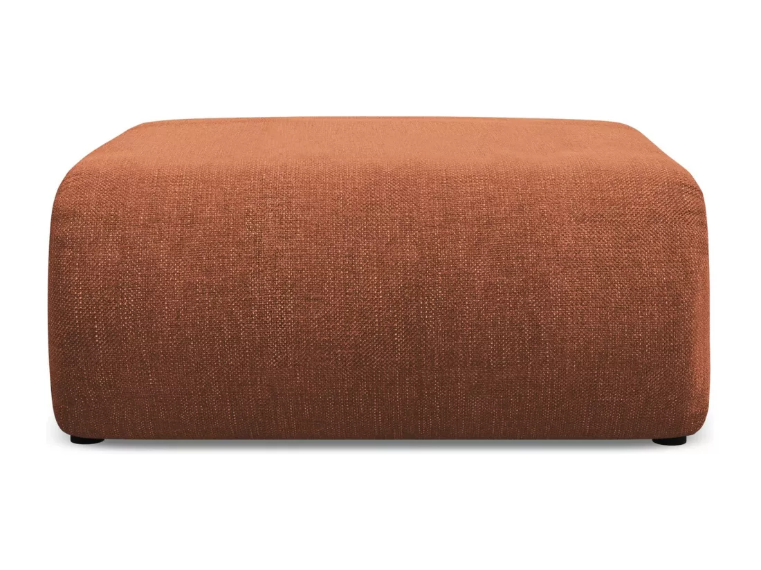 Pouf en Chenille - terre cuite - EKAHI