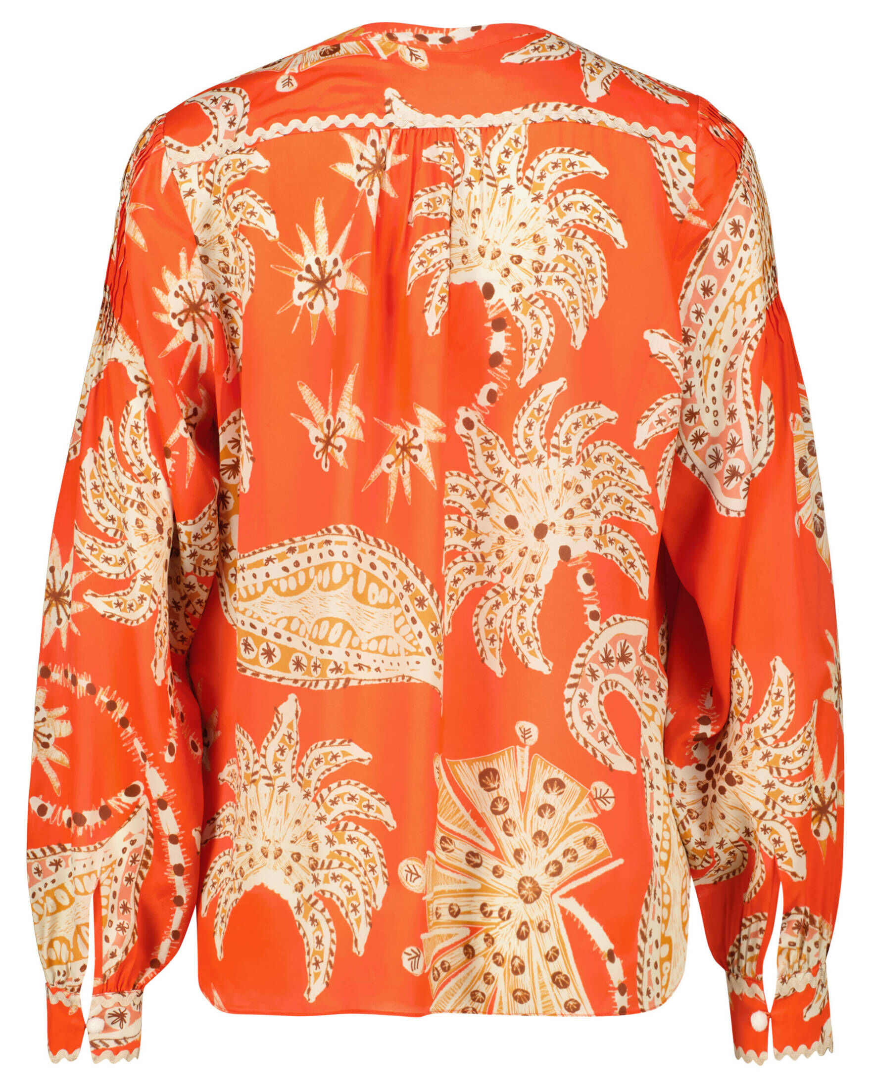 IVI Collection| Damen Tunikabluse aus Viskose-Seidenmix PALM VIBES