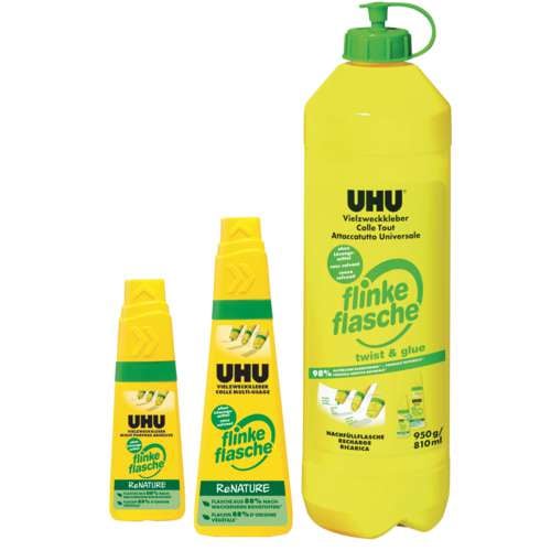 UHU® VIELZWECKKLEBER flinke flasche ReNATURE ohne Lösungsmittel