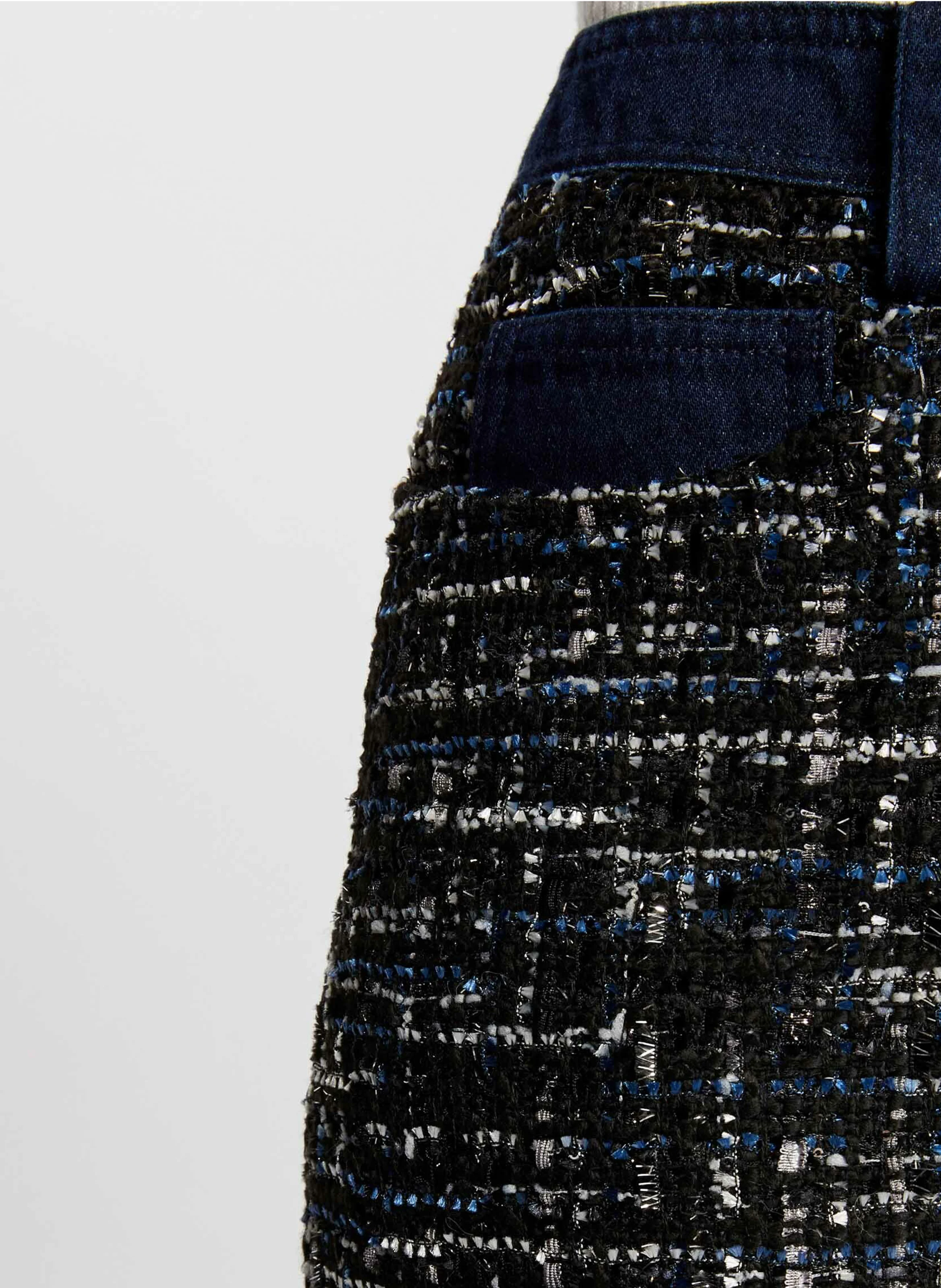 JCLAR - Jupe courte droite en tweed | Multicolore
