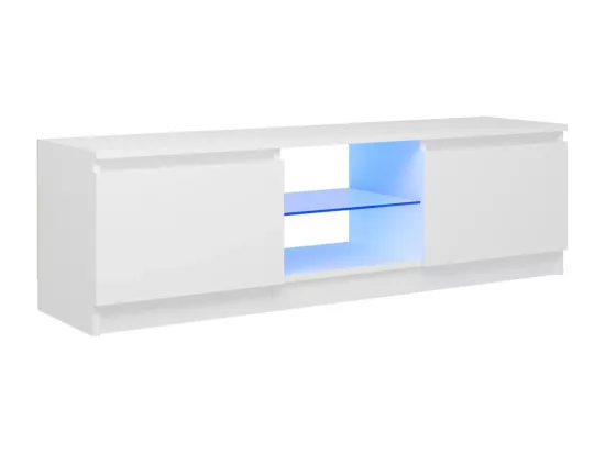 Meuble TV avec lumières LED Blanc 120x30x35,5 cm