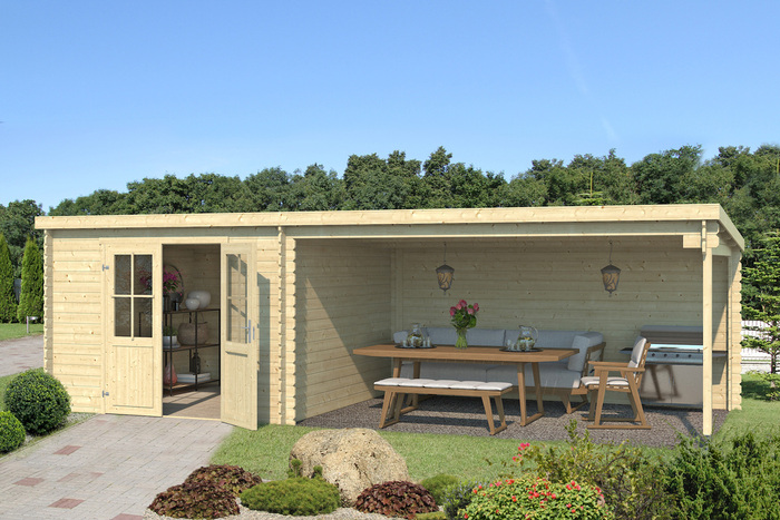 Lasita Maja redskabsrum m/pergola St. Louis 292 x 681 cm
