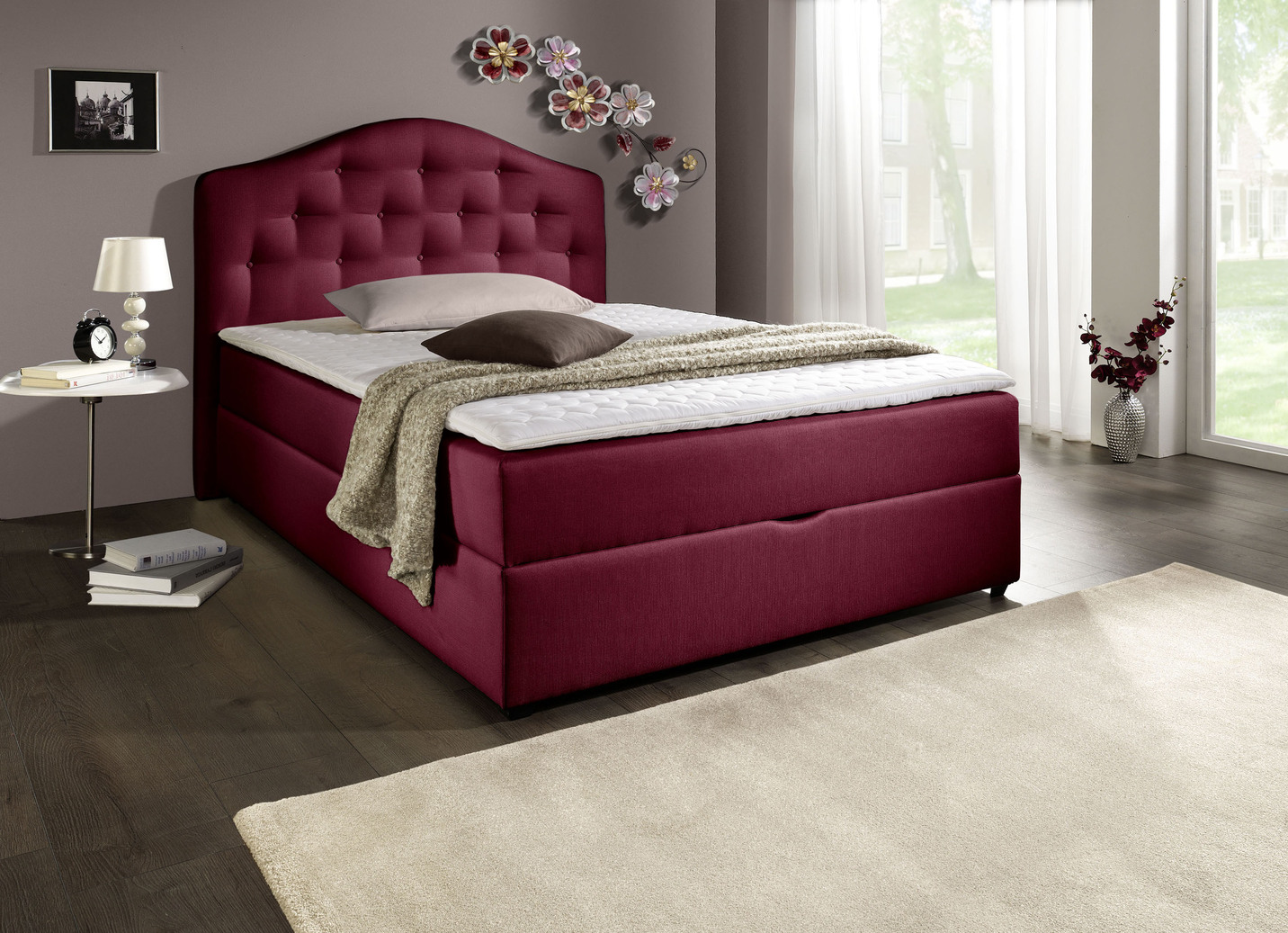 Boxspringbett mit Bettkasten und Kaltschaumtopper