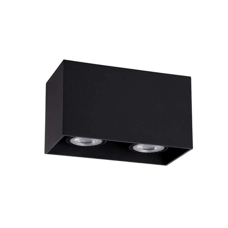 Lucide plafondspot Bodi 2 - zwart - Ø8 cm
