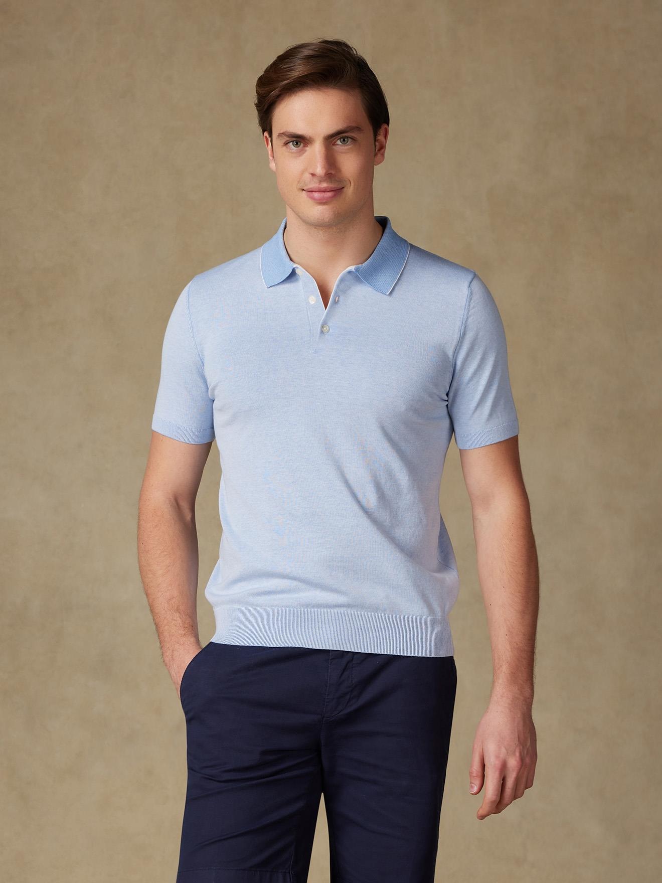 Polo Elbe en jersey ciel