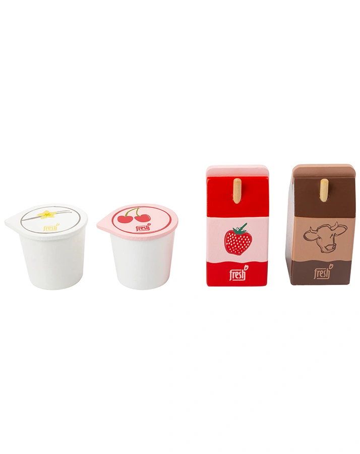 Spiel-Lebensmittel MILCHPRODUKTE FRESH 4-teilig aus Holz