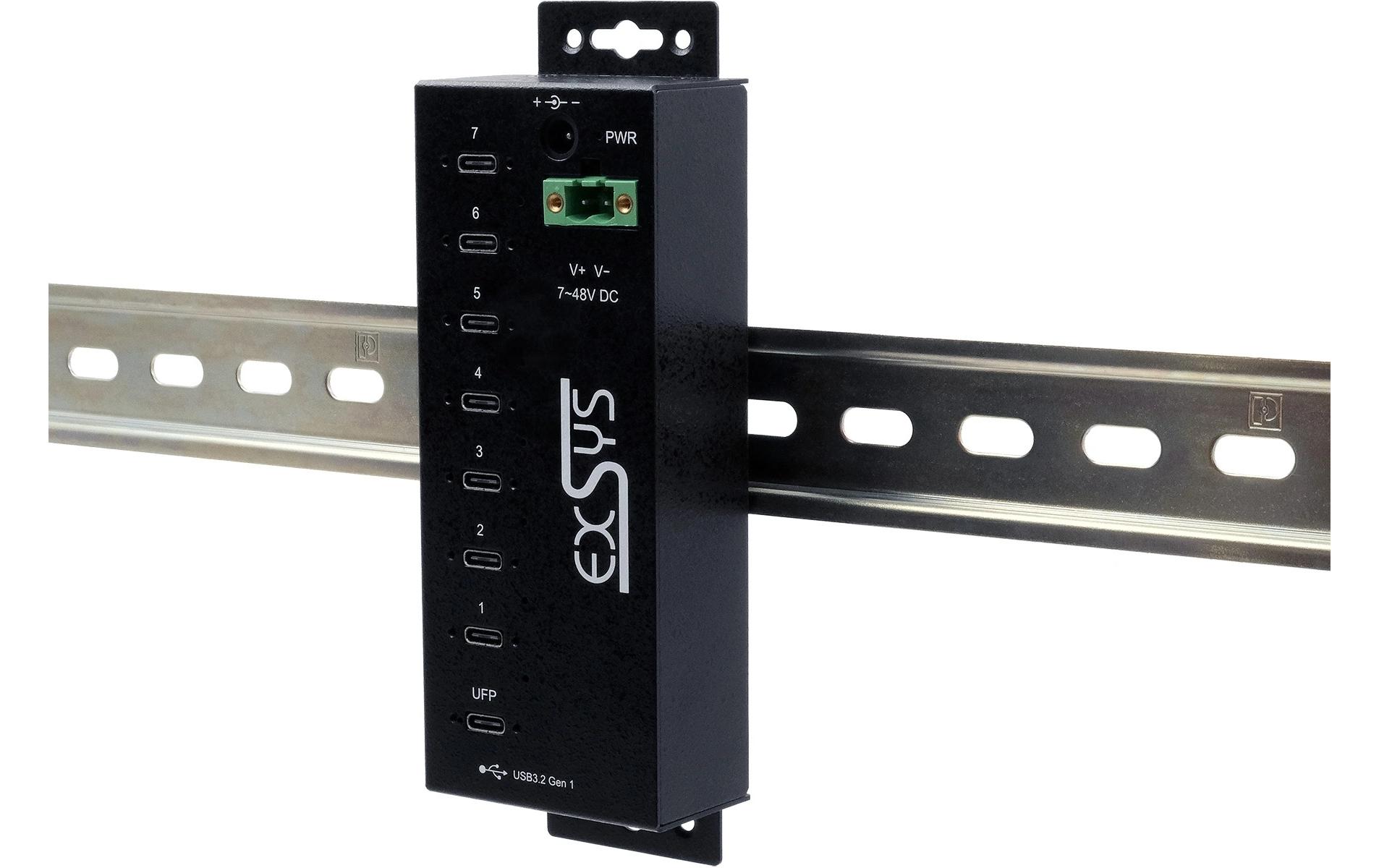 USB-Hub Managed USB 3.2 Gen 1 Hub 7-Port<br>Managed 7-Port USB-C 3.2 Gen 1 Metall HUB mit 15KV EDS Überspannungsschutz