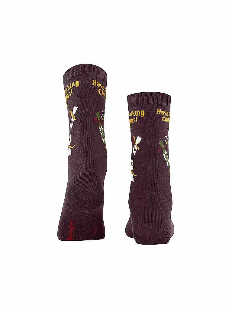 BURLINGTON Damen Socken X-MAS CRACKER barolo dunkelrot