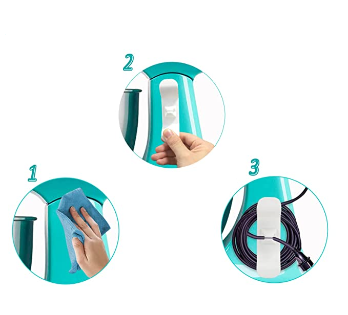 (4er Set) Selbstklebender Kabel Halter Aufwickler Organizer für Küchengeräte - Grau