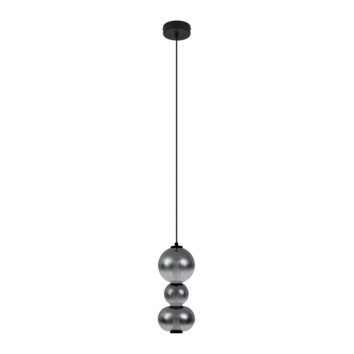 Art Deco hanglamp zwart met smoke en helder glas 3-lichts incl. LED - Lizzy