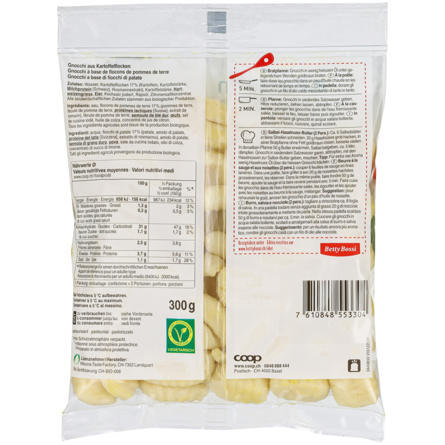 Naturaplan Bio Betty Bossi Gnocchi di patate