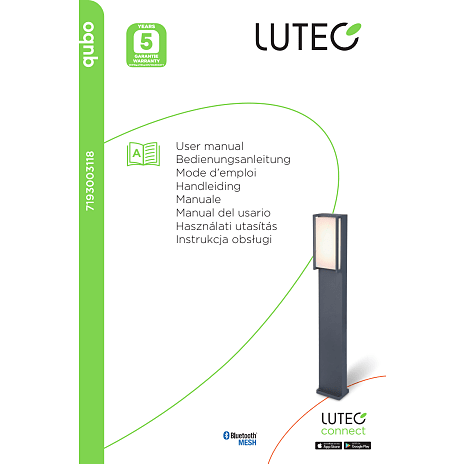 Lutec Qubo LED udendørslampe - grå
