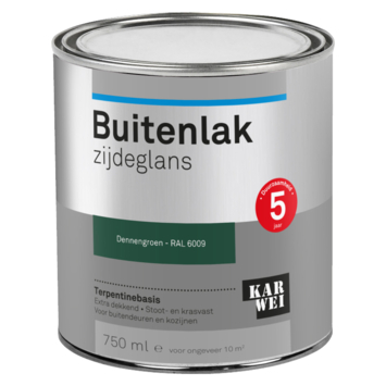 Karwei buitenlak zijdeglans dennen groen 750 ml