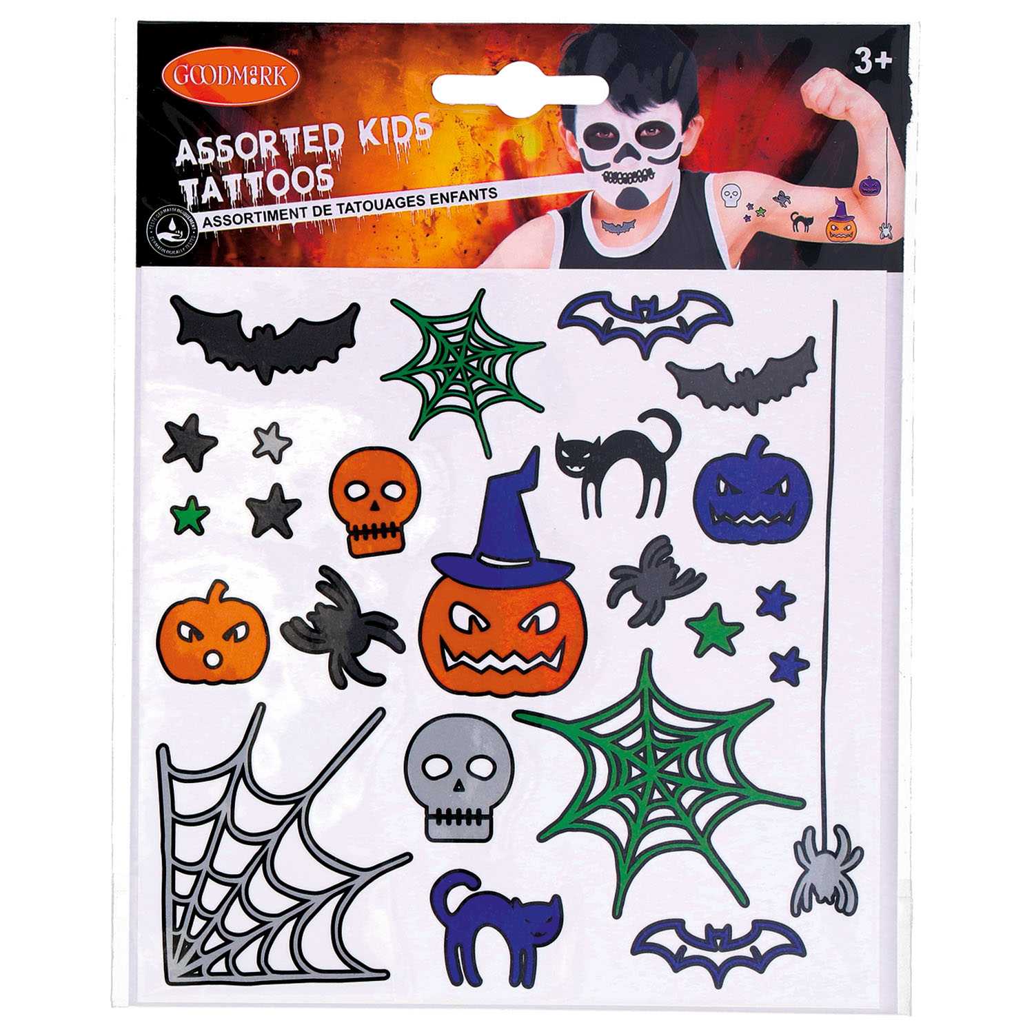Halloween Tattoos für Kinder ab 3 Jahre 2fach