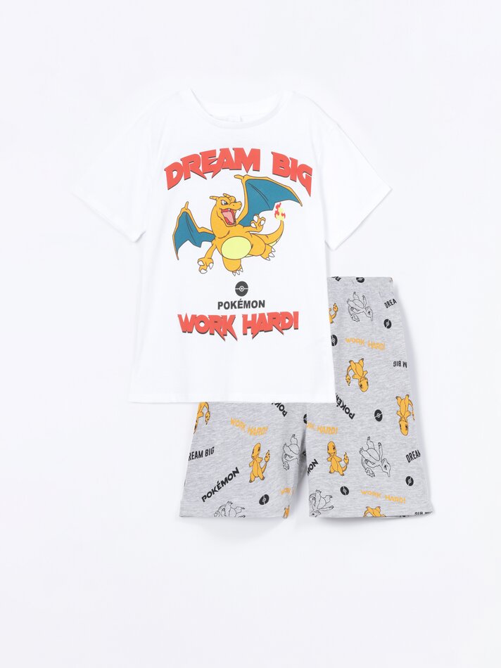 Conjunto de pijama curto estampado Pokémon™ - Branco
