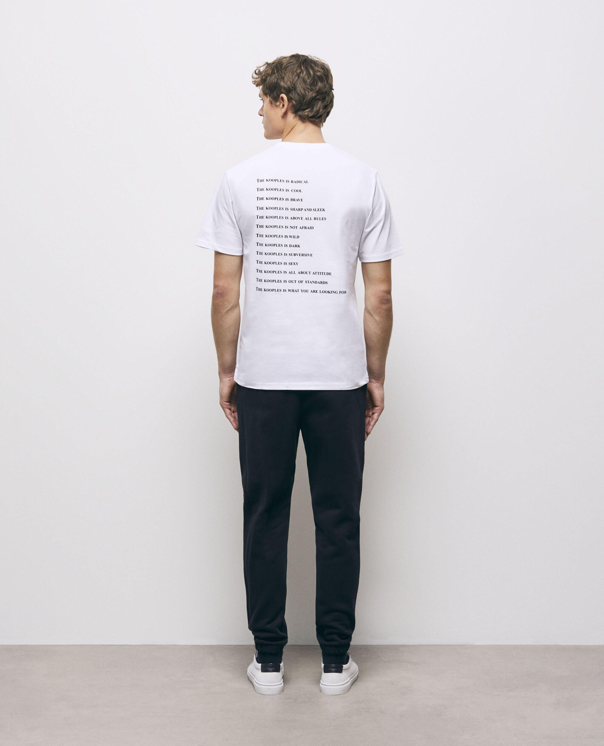 T-shirt blanc coton imprimé What is