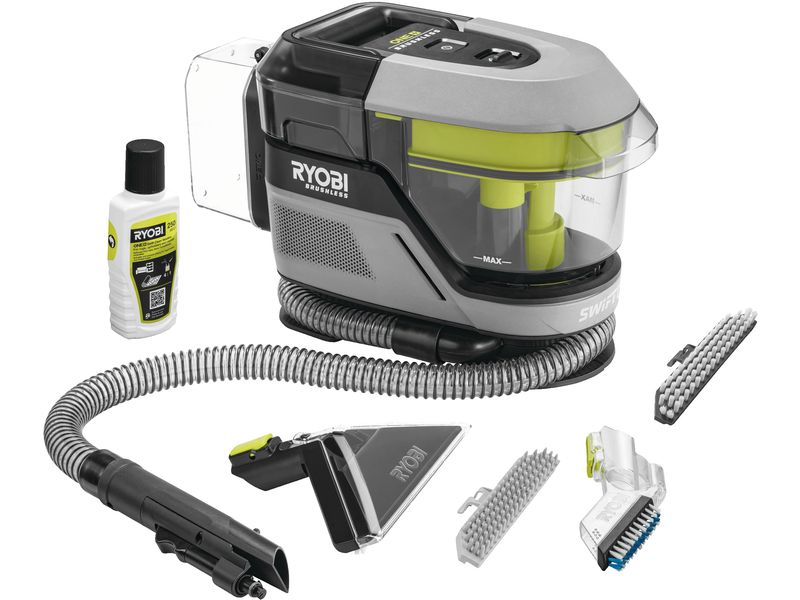 RYOBI Akku-Textielreiniger Pro RDC18BL-0 ohne Akku und Lade Kabelloses, hygienisches und flexibles Reinigen von grossen textilen Oberflächen