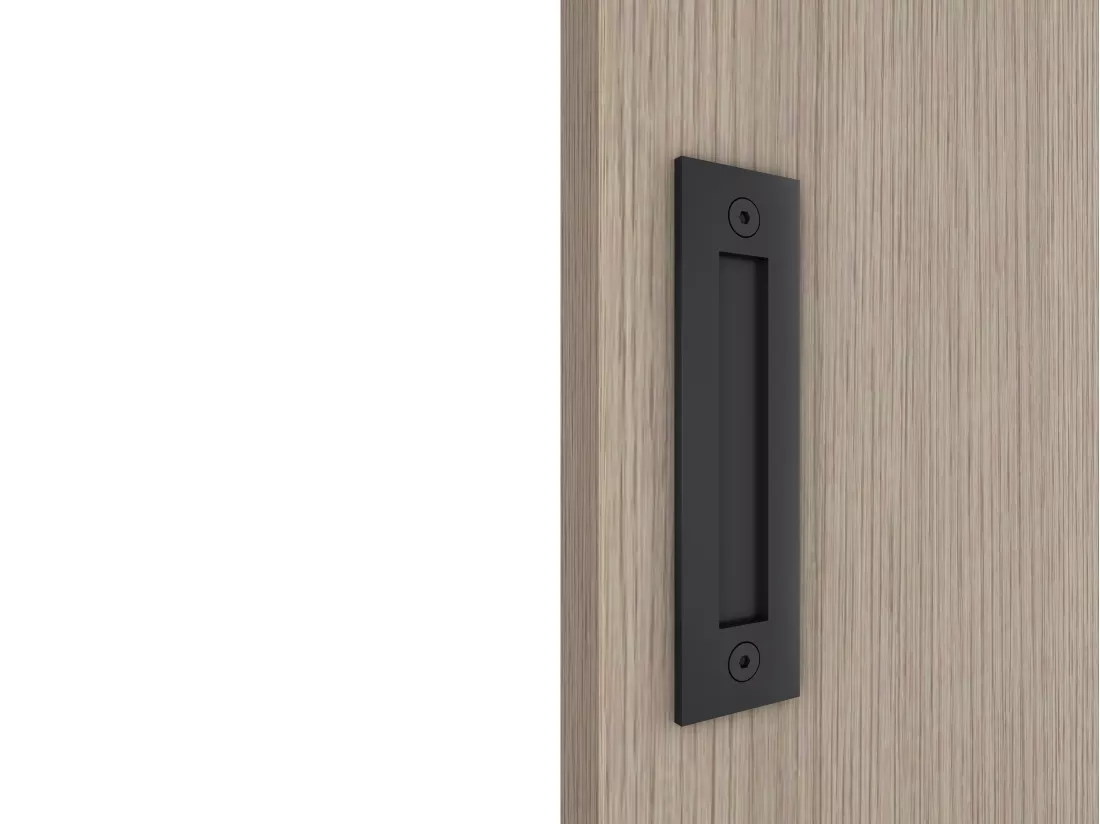 Porte coulissante en bois et MDF avec rail invisible - Chêne clair - 93 x 210 cm - BOCAZI
