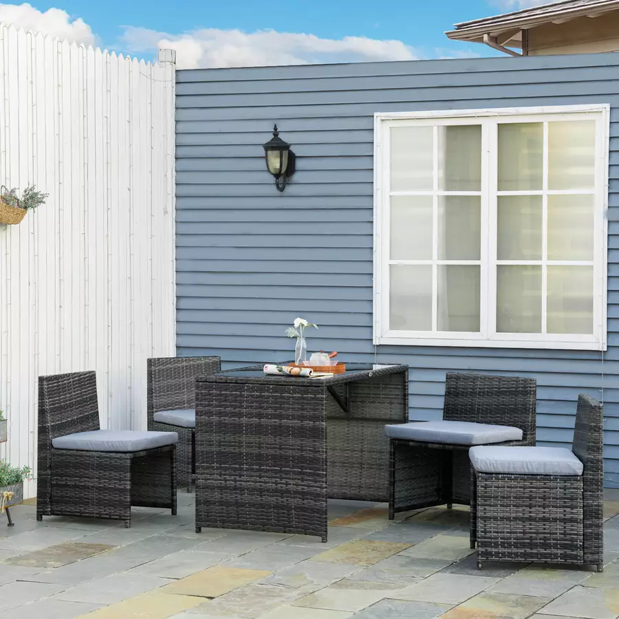Outsunny Gartenmöbel Set mit kompaktem Design grau