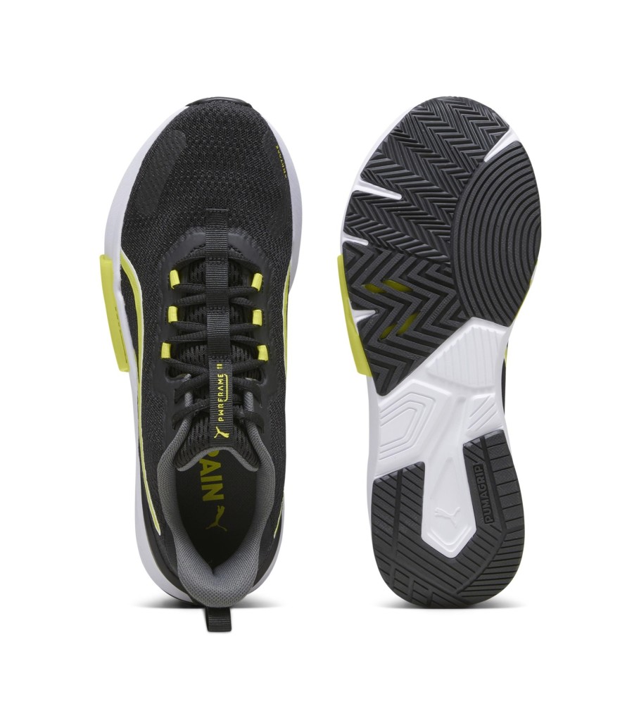 Tênis Puma PwrFrame TR2, preto e amarelo