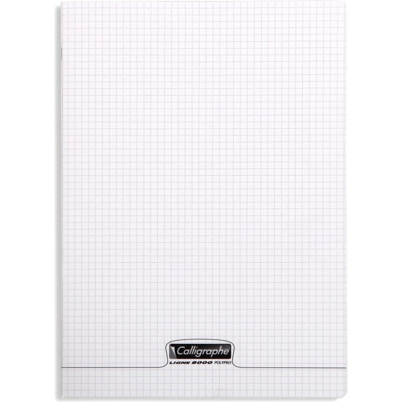 Cahier piqué 8000 POLYPRO 24x32 cm 48 pages petits carreaux 90 g - Incolore