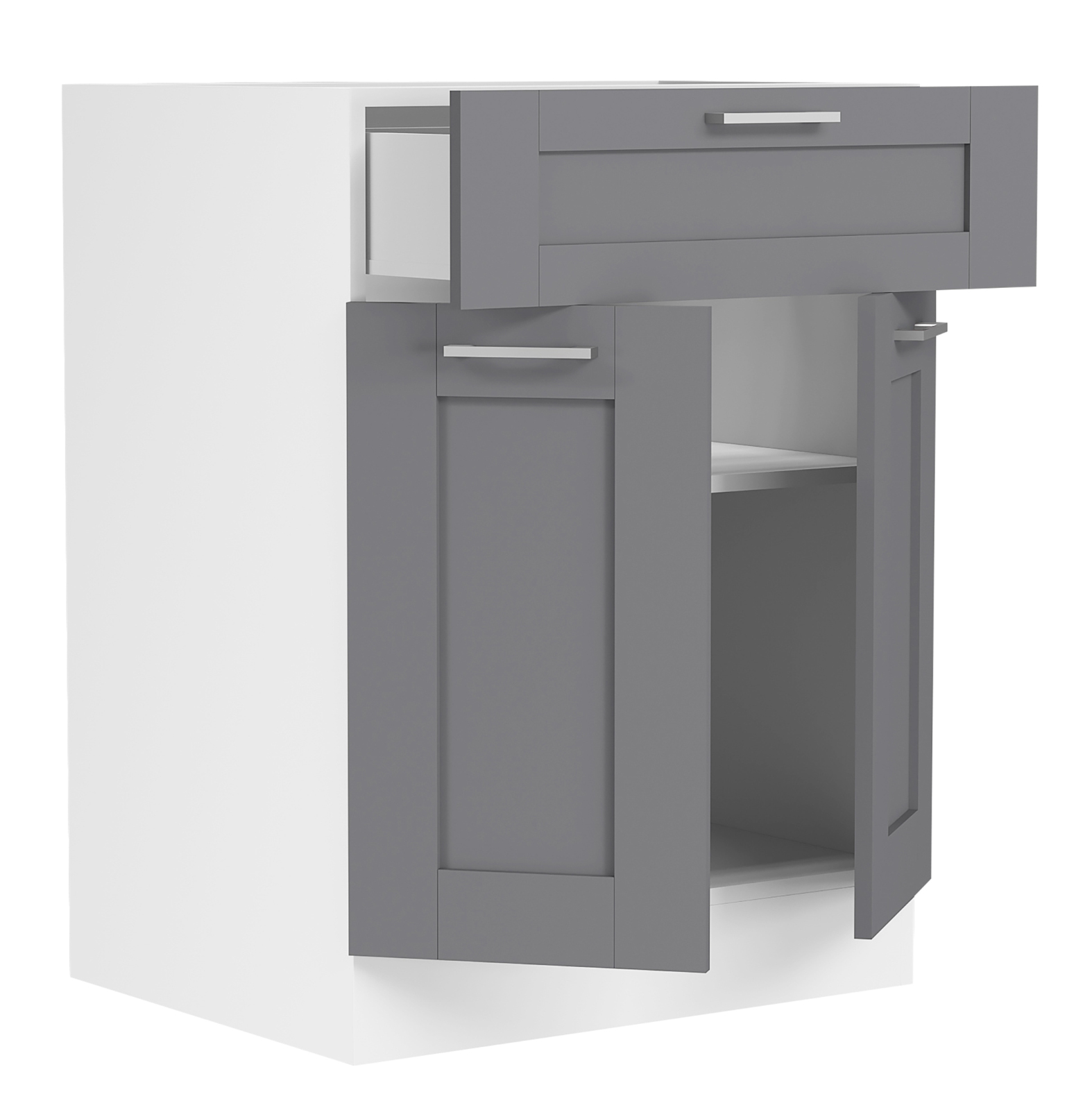 Unterschrank COLURA - weiß-anthrazit - mit Schubkasten - 60 cm