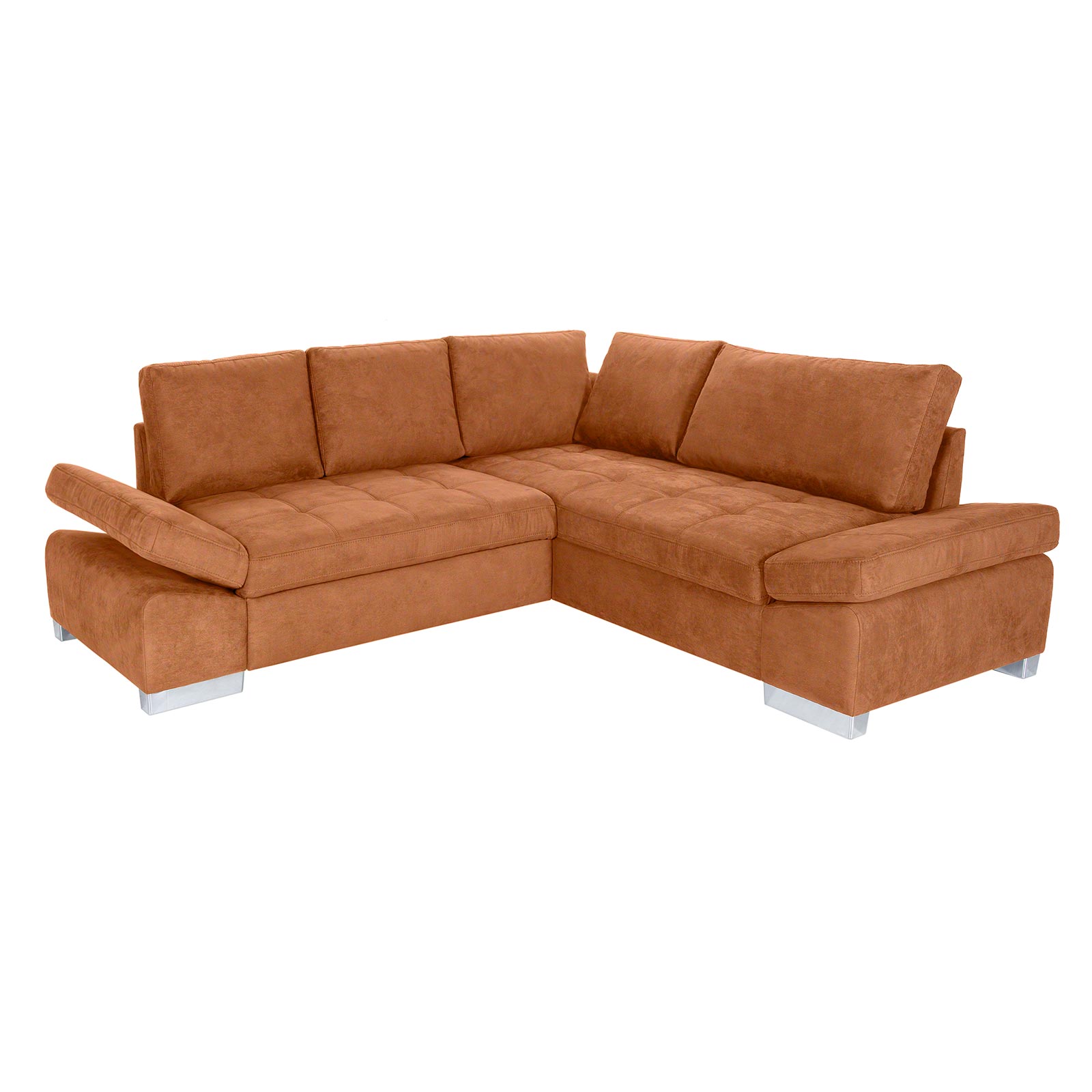 Ecksofa - cognac - Liegefunktion links
