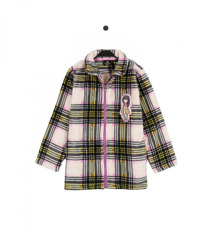 Vestido de manga comprida Santoro Amor à Primeira Vista xadrez multicolorido