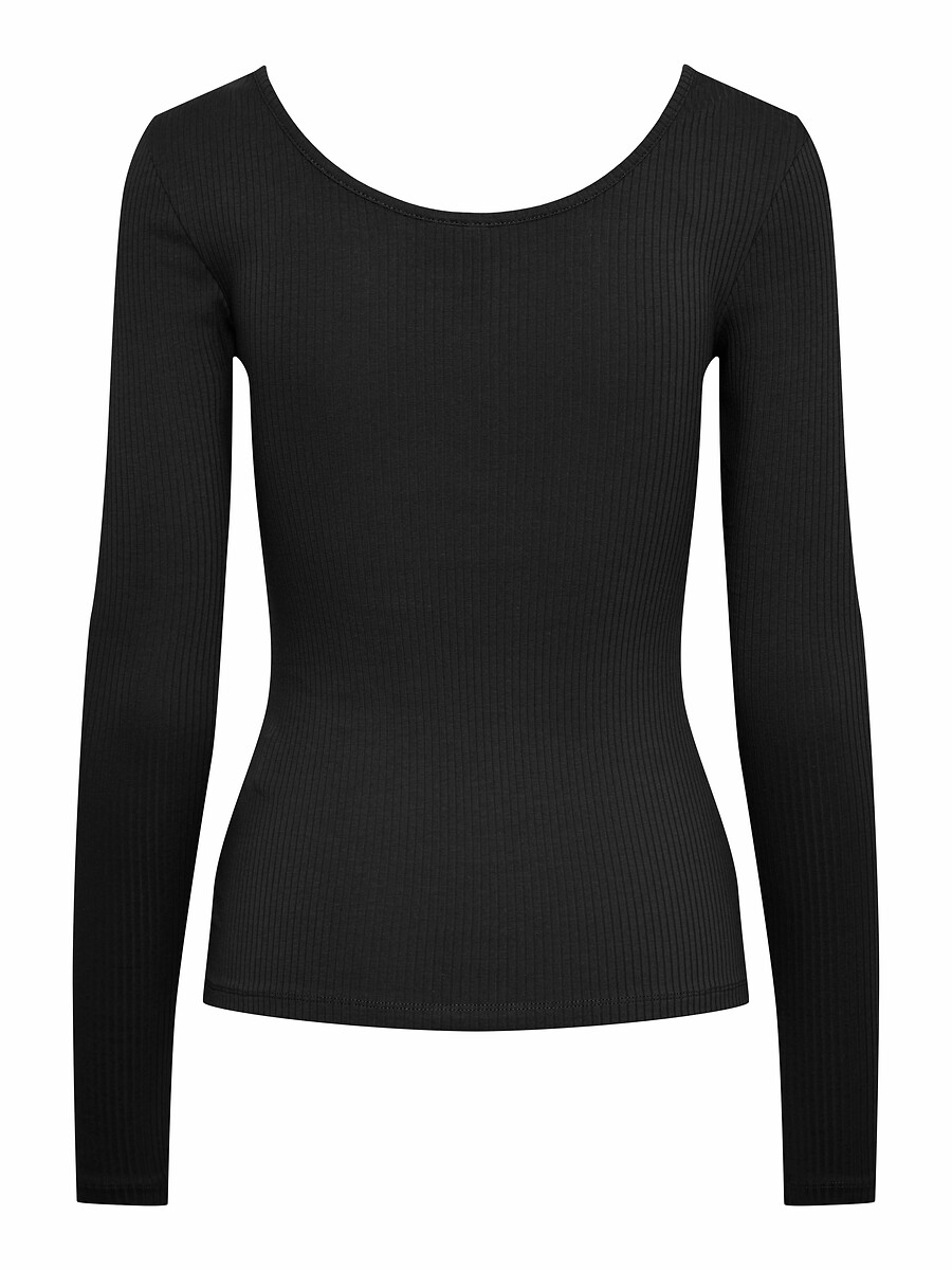 PEÇAS<br>Camiseta de manga comprida com efeito canelado