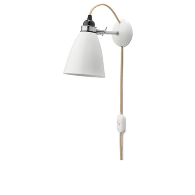 Wandleuchte Bone China, Natur, Kabel   Schalter