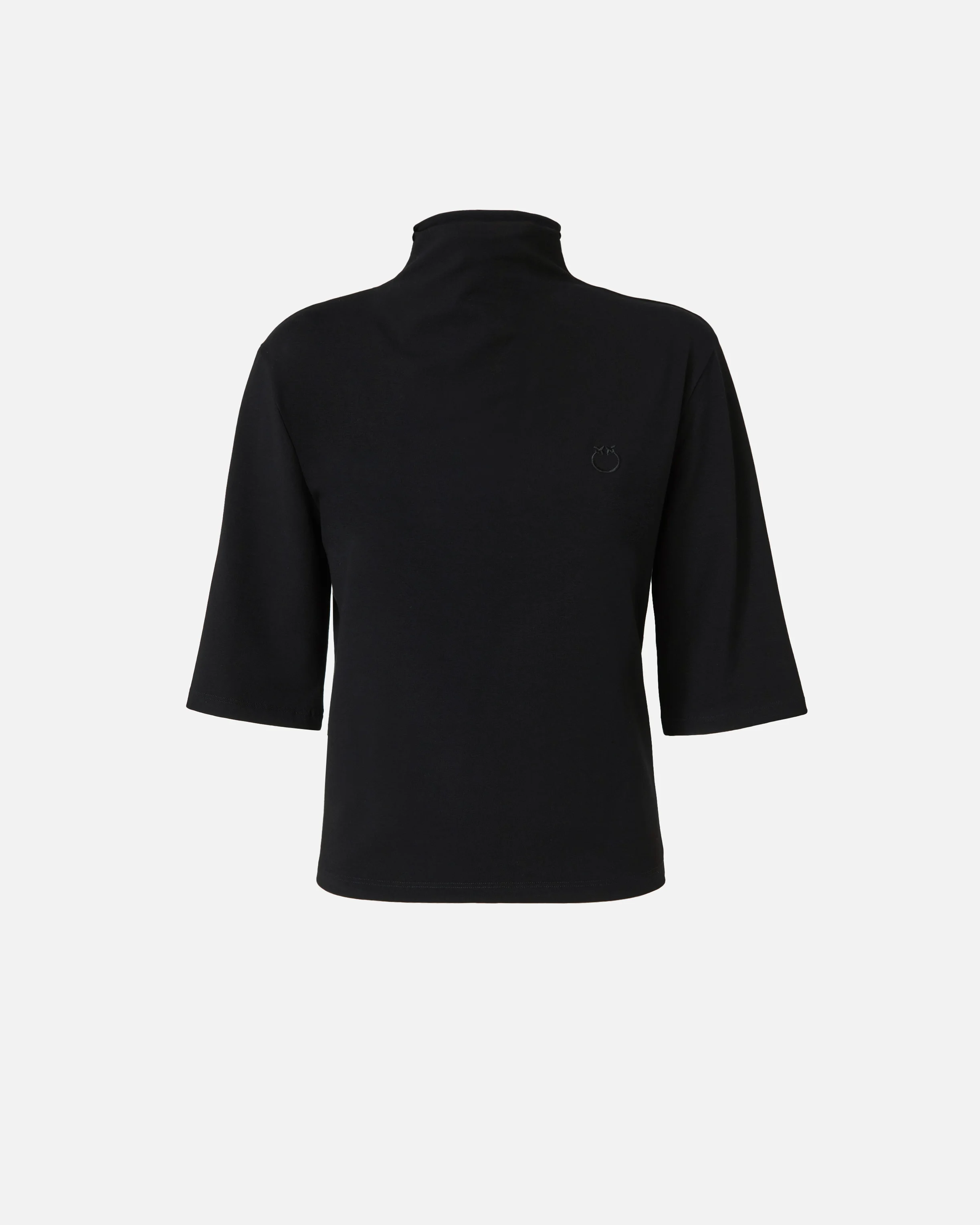 T-shirt à manches trois-quarts avec logo brodé | Noir