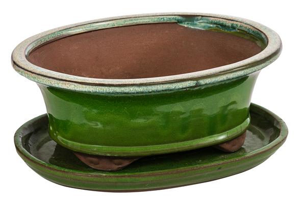 Dehner Keramik-Bonsaischale, oval,