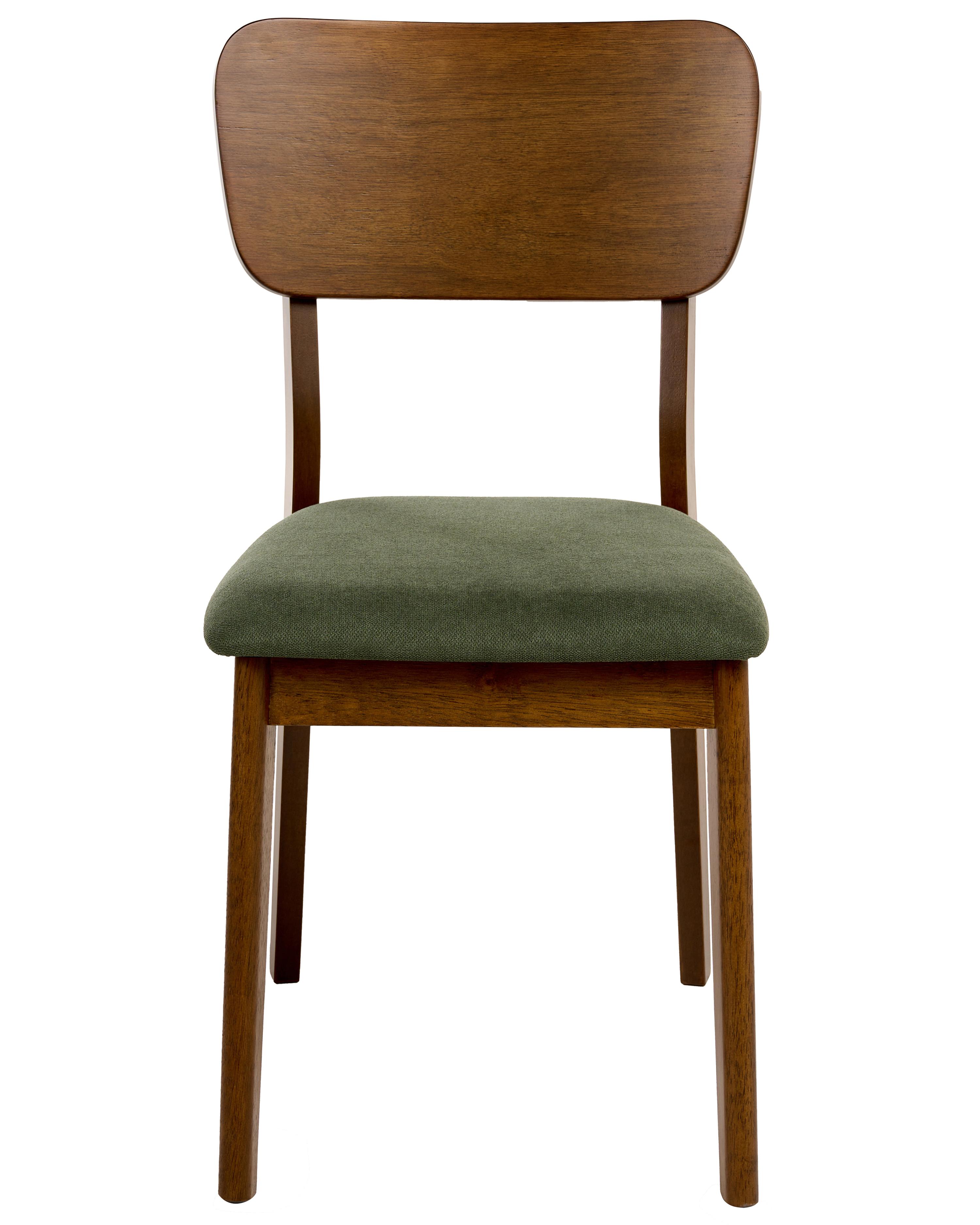 Set van 2 eetkamerstoelen MINIER Hout Groen/donkerbruin