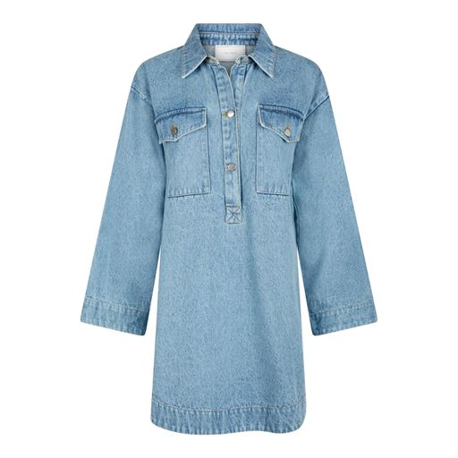 Neo Noir Paras Denim Kjole, Smoke Blue, 40