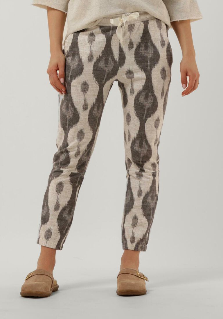 10DAYS ecru 10days joggingbroek cropped jogger ikat