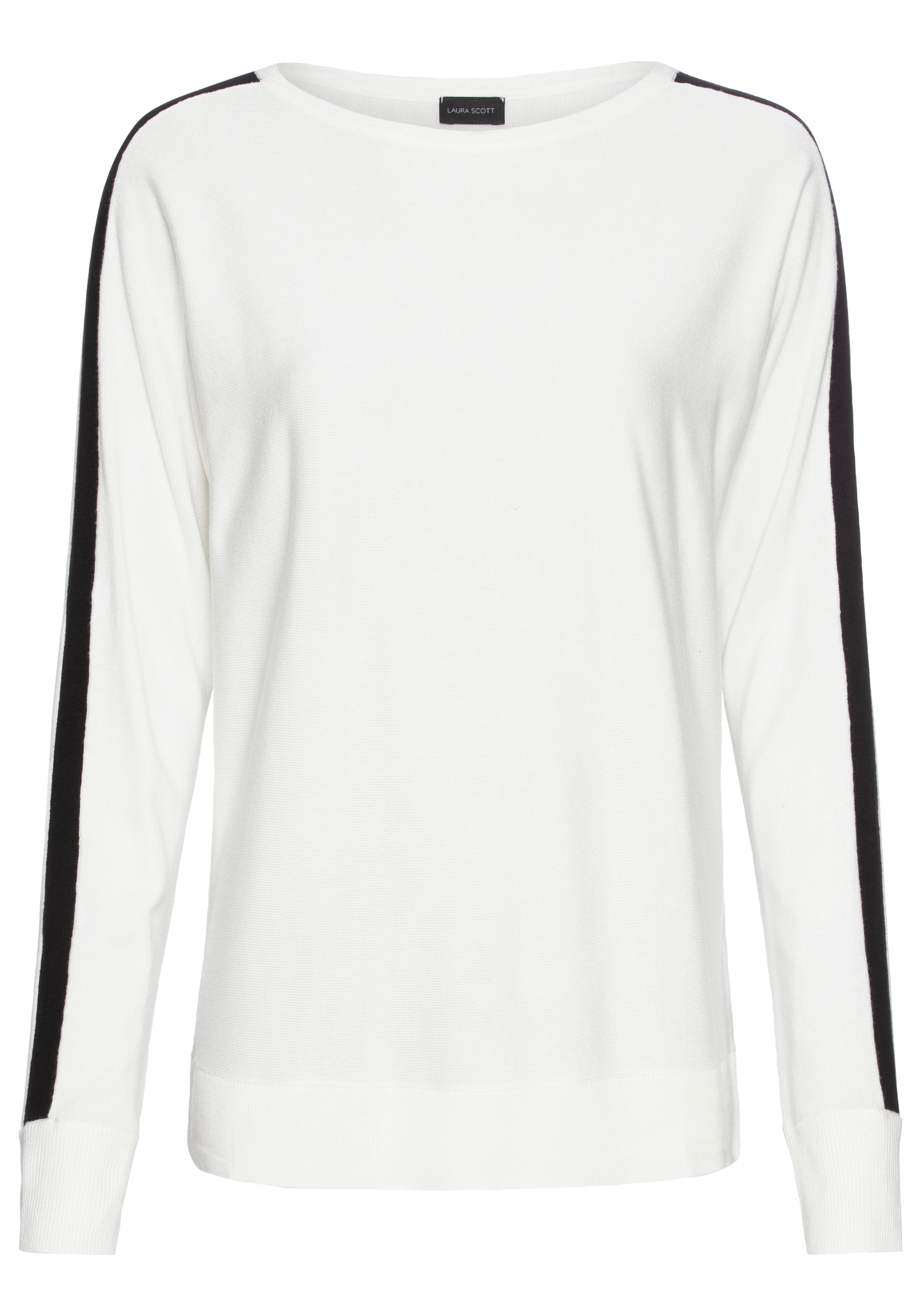 Laura Scott Longpullover , mit farblich abgesetzten Kontraststreifen