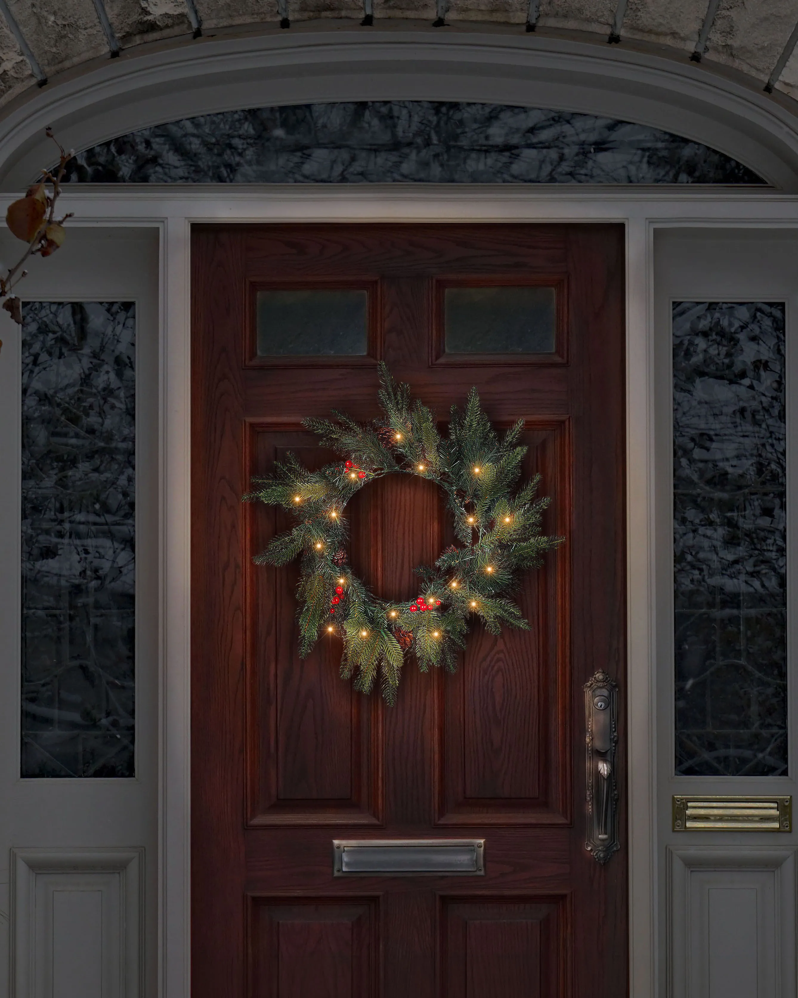 Kerstkrans LED WHITEHORN Donkergroen 50 cm
