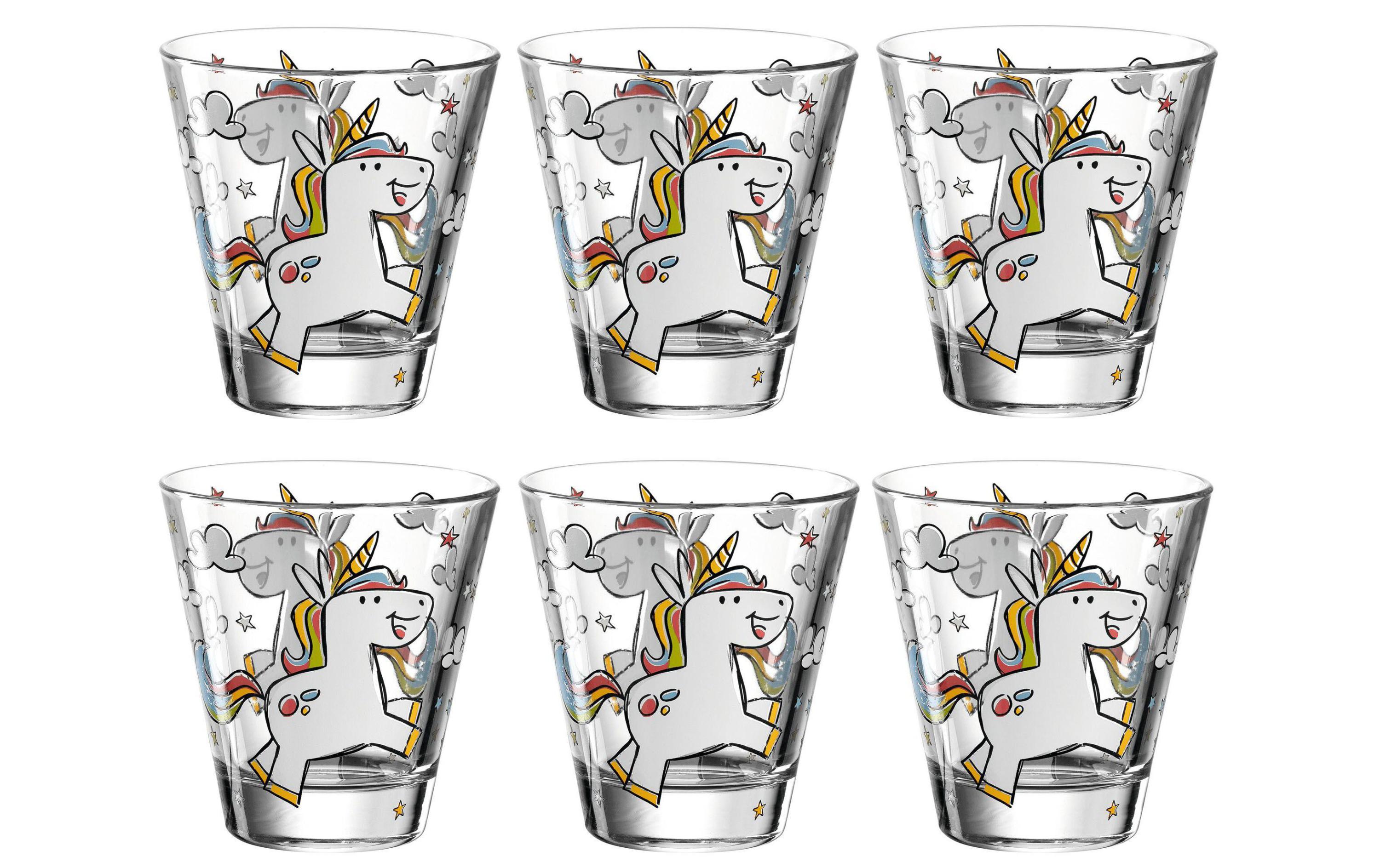 Kindertrinkglas Bambini Einhorn, 215 ml, 6 StückTrinkgläser Set für Kinder