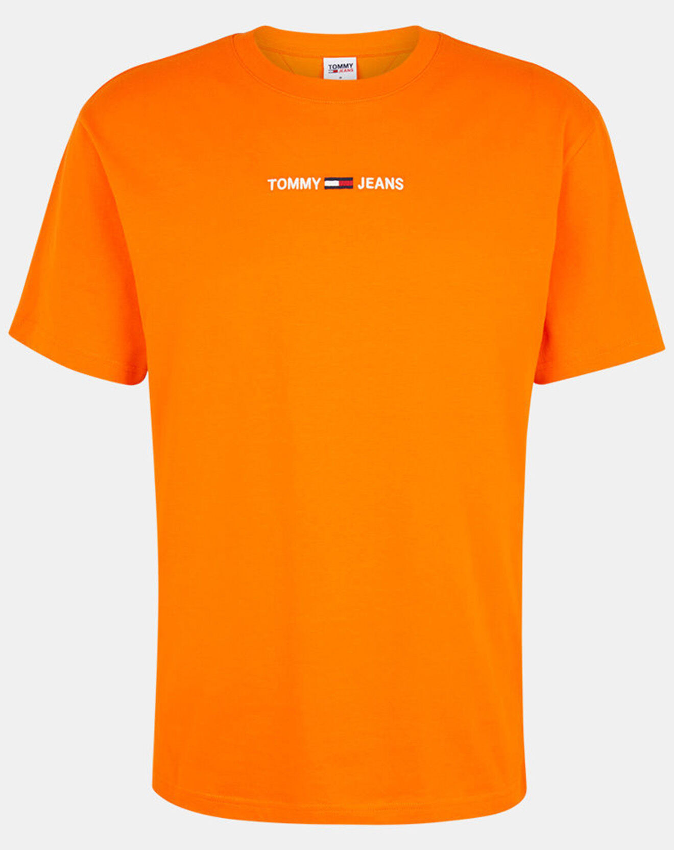 Tommy Jeans T-Shirt 100% Coton Bio Linear Logo orange